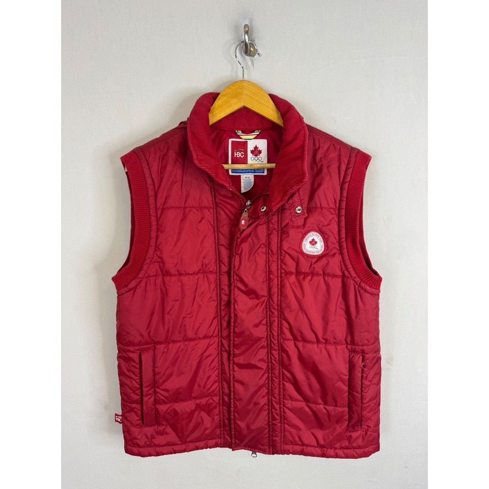 HBC 2006 Olympic Team Canada Red Quilted Puffer Vest Mens Medium